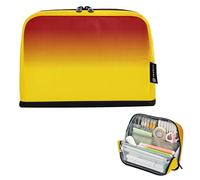 Arancione Giallo Gradiente Matita Sacchetto di Immagazzinaggio Grandi Sacchetti Della Matita Della Chiusura Lampo Carino Penna Del Sacchetto Delle Ragazze Stampa Floreale Colleg