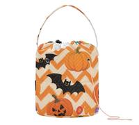 Arancione Halloween Zucca Fantasma Uncinetto Sacchetto Portatile Crochet Progetto Borse per Knitting Tool bulto para tejer