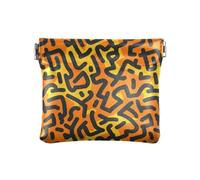 Arancione in Stile Di Keith HaringDonna Portamonete In Pelle Impermeabile Mini Portafoglio Titolare Della Carta per Uomini Donne Viaggio, arancione, in stile Keith Haring, 1 size