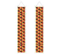 Arancione motivo geometrico Stampa Laurea Portico Banner - Riutilizzabile Giardino Portico Bandiere Outdoor Welcome Decor