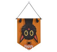 Arancione Nero Gatto Halloween Decorazioni di Halloween appeso banner con asta telescopica cantiere banner decorazioni per feste all'aperto per interni, feste all'aperto banderitas para fiestas