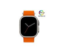 (Arancione) Orologio intelligente da uomo con schermo HD da 2,12 pollici, bussola, gioco, stress, NFC,