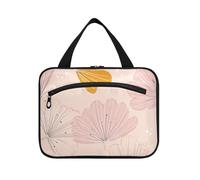 Arancione Petalo Rosa Boho Hanging Barba Bag per gli Uomini Viaggio con Gancio Designer Custodia Compatta per articoli da toeletta Womens Lavoro bolso de viaje para Mujer, Boho Rosa Petalo Arancione