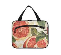 Arancione Pompelmo Appeso Grande Viaggio Toiletry Bag con Gancio Designer Kit Multifunzionale Bag per gli Uomini per gli Essenziali di Viaggio Donne Lavoro bolsas para maquillaje, Pompelmo Arancia, M