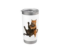 Arancione Tabby Cat stretto abbraccio abbraccio Kitty Pet Lover Bicchiere termico in acciaio inox doppia parete