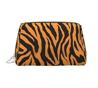 Arancione tigre leopardo (1) chiusura con cerniera in pelle portatile impermeabile trousse per casa viaggi per organizzare articoli da toeletta vari, bianco, taglia unica, Bianco, En storlek