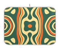 Arancione Verde Modello Astratto Linee Controsoffitto Pad Stendibiancheria Stoviglie Stoviglie Tappetino XL 18 x 24
