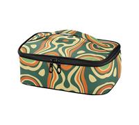Arancione Verde Modello Astratto Linee Progettato Lunch Bag per Bambini Campeggio Lunch Box Bambini con Maniglia lonchera para Hombre que Caliente