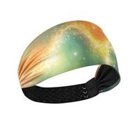 Arancione Verde Romantico Cielo Stellato Universo Raffreddamento Fascia Atletica Donne Elastiche Fascia per il sudore per le Donne per la Corsa Uso quotidiano Yoga Trucco