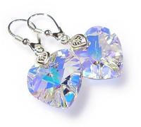 Arande Orecchini Cuori Aurora Boreale Cristalli Originali 13 Colori Argento 925 Certificato