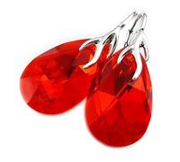 Arande Original Crystals - Orecchini unici in argento sterling 925 con certificato di autenticità Red Light Siam