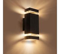 Aranzyec Lampade da parete per esterni, alimentate a rete, in alluminio, max 35 W, GU10, IP54, impermeabili, luci da giardino nere per patio, terrazza, corridoio