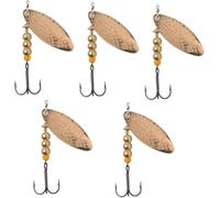 Arapaima Beitia Evia Aspen 13 Nº3 - Confezione da 5 cucchiaini da pesca, 12 g, in rame, esche girevoli per spinning, trota e predatori, amo triplo con morte