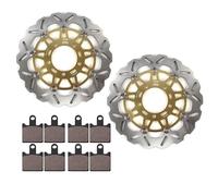 Arashi Kit dischi e pastiglie per freni anteriori per Kawa.saki NINJA ZX6R 2007-2016 / Z750R 2011-2012 ABS / Z1000 2007-2009 ABS Accessori di ricambio Oro
