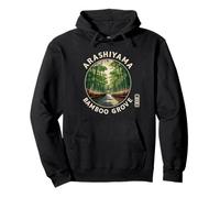 Arashiyama Bamboo Grove Kyoto Foresta Giappone Kanji Souvenir Felpa con Cappuccio
