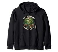 Arashiyama Bamboo Grove Kyoto Foresta Giappone Kanji Souvenir Felpa con Cappuccio