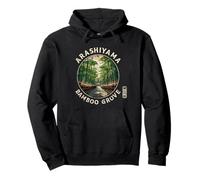 Arashiyama Bamboo Grove Kyoto Foresta Giappone Kanji Souvenir Felpa con Cappuccio