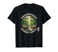 Arashiyama Bamboo Grove Kyoto Foresta Giappone Kanji Souvenir Maglietta