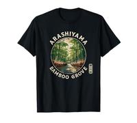 Arashiyama Bamboo Grove Kyoto Foresta Giappone Kanji Souvenir Maglietta