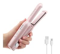 AraSyleon Piastra per Capelli Senza Fili 2 in 1 con Batteria, Piastre Mini in Titanio 3D, Riscaldamento in 20s, 3 Temp. (160-200℃), 2600mAh, Autonomia 30 Minuti, Piastra Portatile da Viaggio