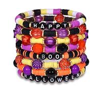 ARATLENCH Set di braccialetti da spiaggia da donna, braccialetti dell'amicizia impilabili con arcobaleno in argilla, perline Heishi, braccialetti da surfista, elastici fatti a mano, braccialetti