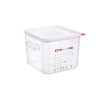 Araven Contenitore quadrato trasparente in polipropilene - 6 litri con coperchio 235x235x190