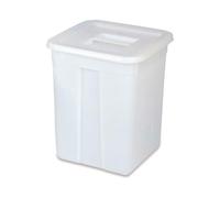 Araven - Secchio quadrato con coperchio, 60 l, colore: Bianco