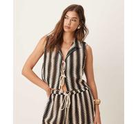 Aray - Gilet da mare nero a righe all'uncinetto in coordinato 48-50