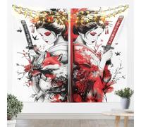 Arazzi Japanese Female Samurai Fox Sword Sexy Arazzo Da Parete Soffitto S | Leggero e fluido Copriletto Non trattiene la sabbia Copridivano Casa Ufficio