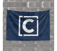 Arazzi l'immagine contiene la lettera "C" racchiusa in un arazzo quadrato da parete decorazione da parete per bar (100 x 150 cm)