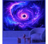 Arazzi reattivi ai raggi UV con vortice cosmico, design di un buco nero galattico, appendiabiti da parete con nebulosa dai colori vivaci per camera da letto e soggiorno, ideale per gli amanti dell'art