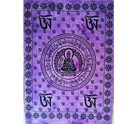 Arazzi Tie Dye Buddha colore viola appeso a parete hippie cotone mandala poster