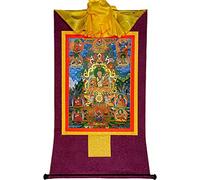 Arazzo Buddista, Sakya Cinque Antenati Arazzo Thangka Tibetano Buddista Tibetano Thangka Broccato for l'Arredamento del Soggiorno (Colore : Viola, Dimensioni : M)