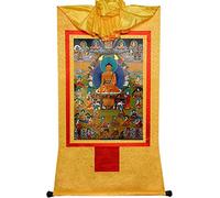 Arazzo Buddista Thangka Tibetano, Arazzo Shakyamuni Ricamo Dipinto Broccato Buddista Fatto a Mano Thangka for la Decorazione Yoga (Colore : Oro, Dimensioni : M) (Colore : Blu, Dimensioni : S) (Color