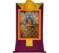 Arazzo Buddista Thangka Tibetano, Arazzo Shakyamuni Ricamo Dipinto Broccato Buddista Fatto a Mano Thangka for la Decorazione Yoga (Colore : Oro, Dimensioni : M) (Colore : Blu, Dimensioni : S) (Color