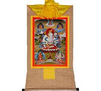 Arazzo buddista tibetano Thangka, arazzo vintage di tara bianca fatto a mano in broccato buddista Thangka for la meditazione Zen sull'altare buddista (Colore: Oro, Dimensioni: S) (Colore: Blu, Dimensi