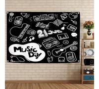 Arazzo con bandiera rock e campeggio, decorazione vintage rigida e punk, in metallo, decorazione da parete per casa, camera, dormitorio, camera da letto, 96 x 145 cm