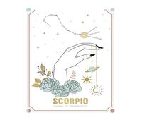Arazzo con le costellazioni di ottobre e novembre, arazzo dello Scorpione, tessuto decorativo stampato per sfondo, per la decorazione della parete del comodino della camera da letto