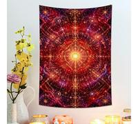 Arazzo con mandala cosmico rosso viola, decorazione da parete celeste per la decorazione della stanza, arazzi mistici estetici per soggiorno, camera da letto, spazio per meditazione, 91 x 122 cm