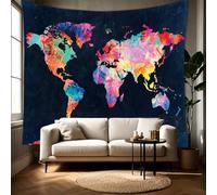 Arazzo con mappa del mondo, astratto, da viaggio, grande, da appendere alla parete, per camera da letto, soggiorno, dormitorio, decorazione per la casa