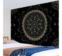 Arazzo con per mandala e per elementi zodiacali poliestere 150 x 200 cm