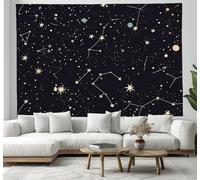 Arazzo corpi celesti della galassia 2, Telo da Parete Tema della galassia 1, Tapisserie nero, Pianta Botanica per Soggiorno Camera da Letto Dormitorio, Decorazione da Parete, 100x150cm