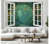 Arazzo da Appendere alla Parete Regno Segreto Della Lucciola Retrò, 150x100 cm | Arazzo da Parete Foresta Magica Appeso in tessuto Decorazione da parete per camera da letto, dormitorio, Picnic