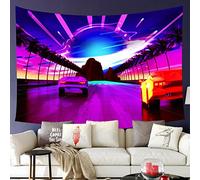 Arazzo Da Muro 80S Car Punk Future Hawaii Road Racing Planet Arazzo Per Camera Da Letto Arte Muraria Arazzi, Per Decorazione Murale, Dormitorio, Camera Da Letto, 130x150cm