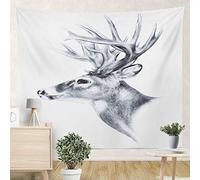 Arazzo Da Muro A White Tail Deer Antlers Of A Very Large Bucks Head Grande Arazzo Da Parete Decorazione Arazzi, Per Decorazione Murale, Dormitorio, Camera Da Letto, 130x150cm