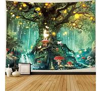 Arazzo Da Muro Magic Tree Enchanted Colorful Mushroom Butterfly Arazzo Per Camera Da Letto Decorazione Arte Muraria Arazzi Da Appendere, Per Dormitorio, Vano Porta Tenda, 73x95cm