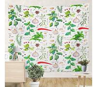 Arazzo Da Muro Spices Herbs Cayen Garlic Oregano Parsley Basil Written Arazzo Per Camera Da Letto Multiuso Copriletto, Per Dormitorio, Decorazione Murale, Balcone, 100x150cm