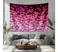 Arazzo da Parete, 150x100 cm Tema D'Amore Romantico Microfibra, Resistente al Colore Rosa Arazzo Poster Grande Decorazione d'interni per Camera da Letto Estetica