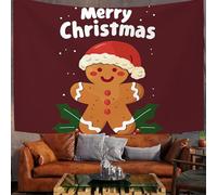 Arazzo Da Parete 3D Natalizio Arazzo,Rosso Verde Pan Di Zenzero Con Parole Illustrazioni Di Cartoni Animati Natalizio Natalizie Per Inverno Capodanno Casa Vigilia Della Decorazione,180Wx230Tcm