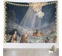 Arazzo Da Parete Bethlehem Manger Christmas Nativity Scene Angel Jesus' Birth Tapestries Moderni Arazzi Decorazione Arazzo Da Appendere Per Festa Dormitorio Living Room 130X152CM